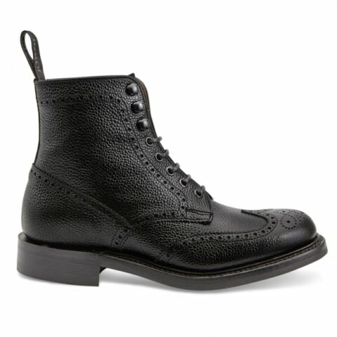 Cheaney Women's Olivia R Wingap Brogue Boot in Black Grain Leather ...
