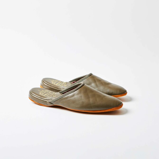 Olive Leather Mule