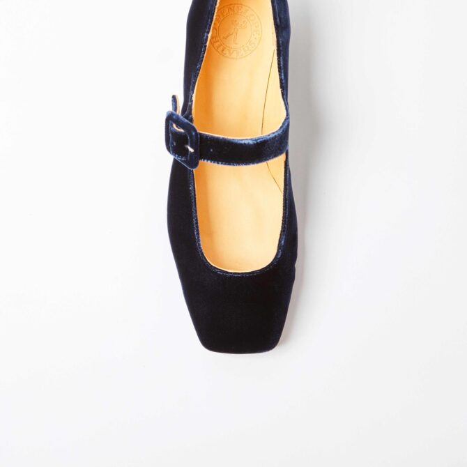 Penelope Chilvers Low Mary Jane Velvet Shoe