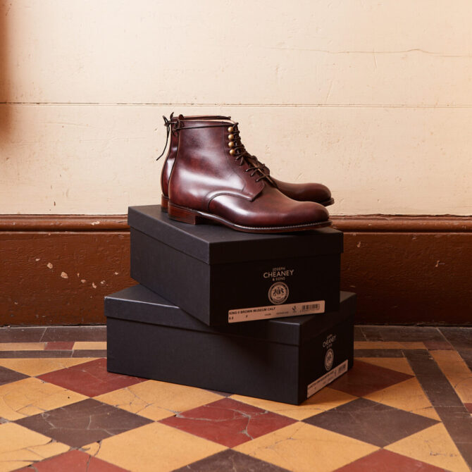 Cheaney for Bowhill & Elliot Kings Brown Museum Calf Boot